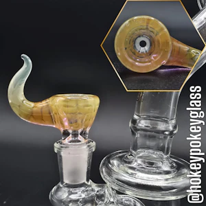 Hokey Pokey  - Hokey Pokey Glassworks - Fumed Horned Bowl 14mm