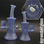 Greenbelt Glass - Full Colour Banger Hanger Rig - Blue Satin w/ Big Chunk of Opal Marble