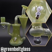Greenbelt Glass - Full Colour Recycler - Yellow over Blue Satin w/ Scientist Rick Mille Marble