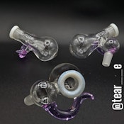 Tear_e Glass - Glass - Dry Catchers 14mm 45 Degree - Purple Lilac w/ White Accented Female Joint