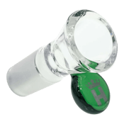 Hoss Glass - 14mm Cone Bowl w/ Colored Tab Green