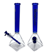 Hoss Glass - Pyramid Base Beaker Blue