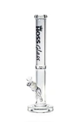 18" Straight Flame Polished Embossed Base Bong [Accessories] by Hoss Glass