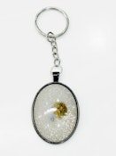 Bud Kitten Moonstone Oval Keychain