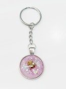 Bud Kitten Light Pink Round Keychain