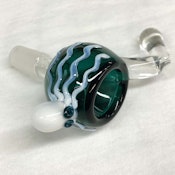 Red Eye Glass - 14mm Octopus Pull-Out Bowl - Teal