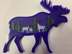 Moose with Deer & Trees