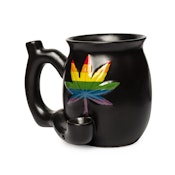 Rainbow Leaf Ceramic Mug Pipe
