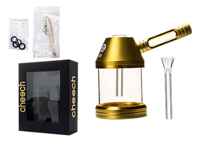 Cheech - Cheech - 5" Metal Wrapped Glass Oil Can Bubbler