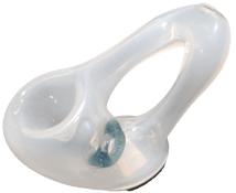 Cumberland Glassworks| White Twisted Donut Pipe