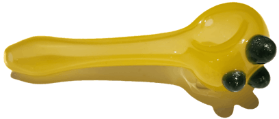 Cumberland Glassworks| Yellow spoon w/ green dots
