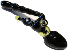 Intent Glassworks| Green & Black Pipe w/Opal