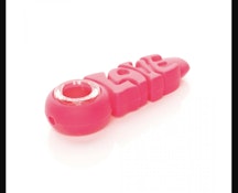 Lit silicone 4 inch pink love hand pipe