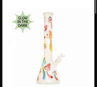 Red eye glass 15 inch tall white mushroom magic beaker base glow in the dark