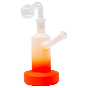 Maple Craft - Flat Frosty - Orange Oil Bong - 6 Inches