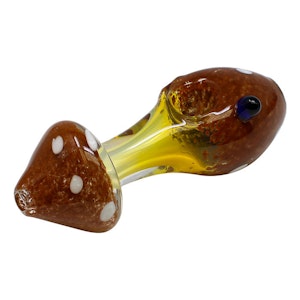 Maple Craft - Brown Mushroom Glass Pipe - 4 Inches