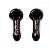 Red Eye Glass 3.75" Hearts Hand Pipe Set (Pack of 2)