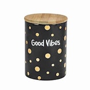 Ceramic Stash Jars - Gold Dots Good Vibes