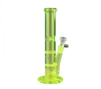 10" Neon Day Glow Straight Tube Bong with Honeycomb Percs