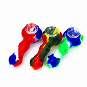 Silicone hand pipe with glass bowl and Dab tool
