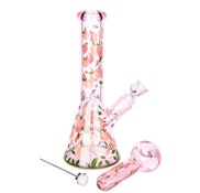 Pulsar Peaches and Cream Glow Bong, Pipe and Poker Set