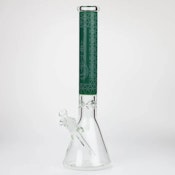 17" Sandblasted Design Neck 7mm Beaker - Dark Green