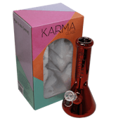 Karma 9" Metallic Glass Bong Beaker - Red