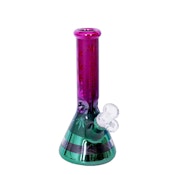 Karma 9" Metallic Glass Bong Beaker - Purple & Green