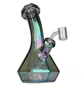 Red Eye Tek 8" Metallic Terminator Finish Lean Back Beaker Dab Rig - Green