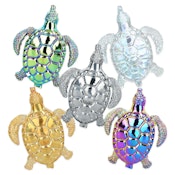Loggerhead Sea Turtle - Electroplated Glass Hand Pipe - 4" - Assorted