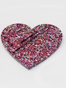Bud Kitten Red and Black Glitter Heart Rolling Tray