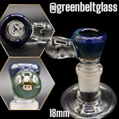 Green Belt Glass 2024 Multi-Hole Mille Accented Slides- 18mm #2 1-Up Mushroom