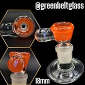Green Belt Glass 2024 Single Hole Opal Accented Slides- 18mm #1 ("Orange")