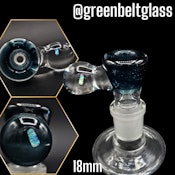 Green Belt Glass 2024 Single Hole Opal Accented Slides- 18mm #2 Blue Stardust