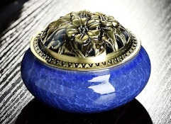Sapphire Blue Ceramic Incense Burner