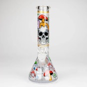 10" Glow in the dark Glass Bong With Mushroom Skull