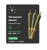 Coterie Permanent Marker PreRolls - 3x 0.5g