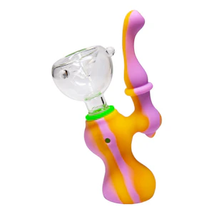 Maple Craft - Pink/Yellow Mini Silicone Bubbler - 5 Inches