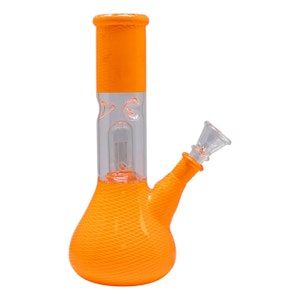 Maple Craft - Neon Orange Netted Glass Bong - 8 Inches